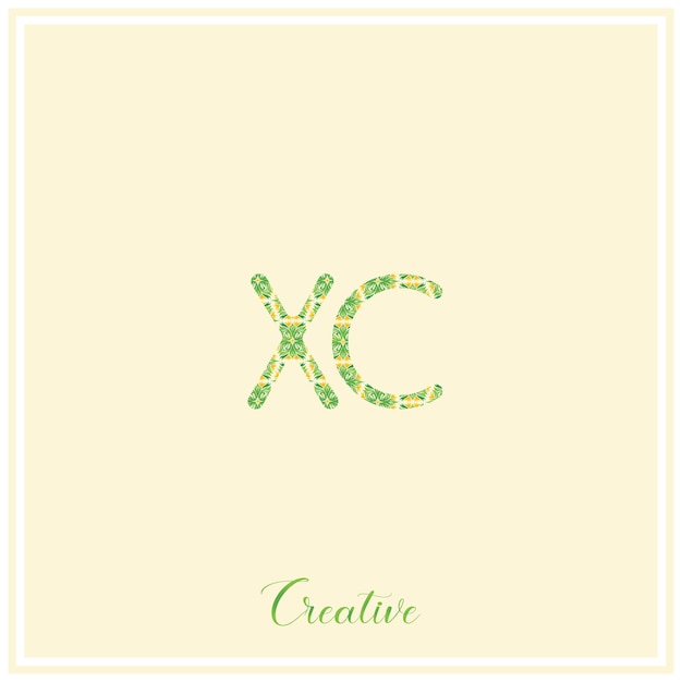 El logotipo de XC Natural Green es el último diseño del logotipo, la ilustración vectorial, el logotipo creativo, el monograma del logotipo mínimo.