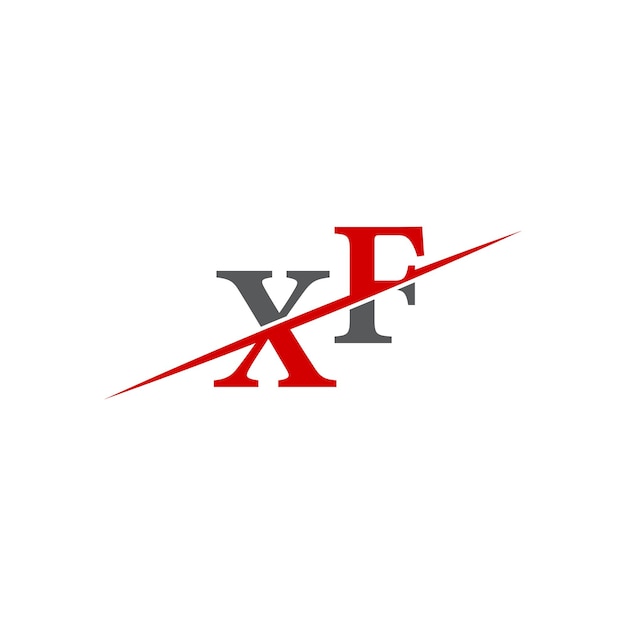 Logotipo XF minimalista con línea diagonal dinámica