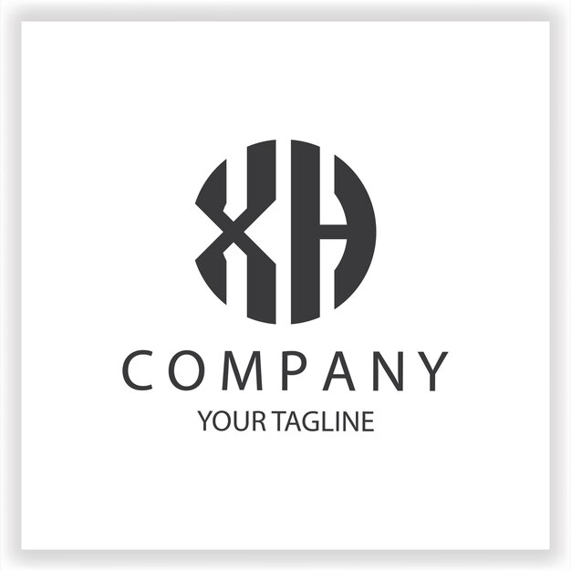 Logotipo XH monograma sencillo y moderno círculo de color negro plantilla de diseño de vector elegante premium eps 10