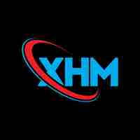 Vector logotipo xhtml xhtml letra xhtml logotipo diseño iniciales xhtml logotipo vinculado con círculo y mayúscula monograma logotipo xhm tipografía para negocios de tecnología y marca inmobiliaria