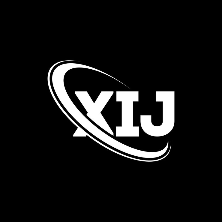Vector logotipo xij letra xij letra diseño del logotipo iniciales xij logotipo vinculado con círculo y mayúscula monograma logotipo xij tipografía para negocios de tecnología y marca inmobiliaria