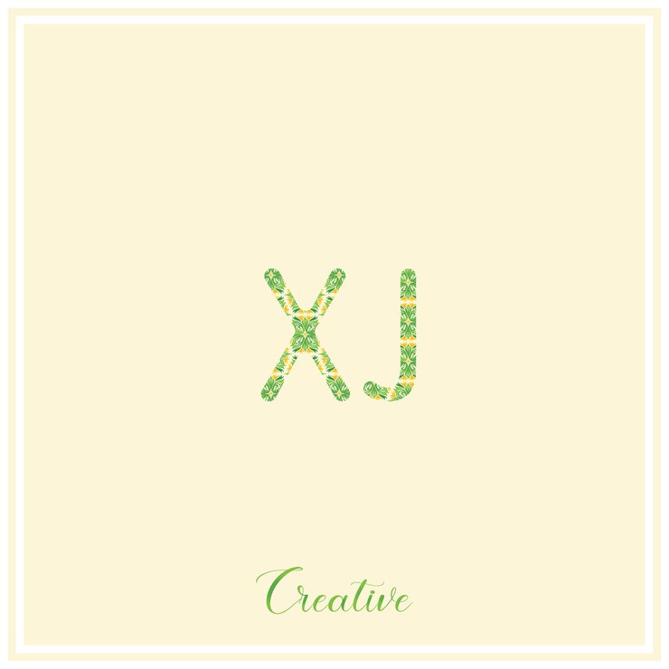 Vector el logotipo de xj natural green es el último diseño del logotipo, la ilustración vectorial, el logotipo creativo, el monograma del logotipo mínimo.