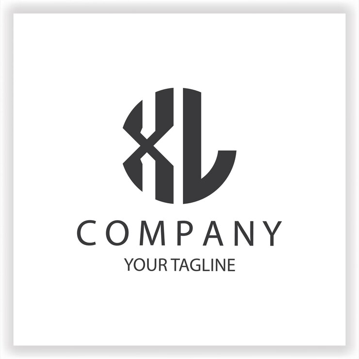 Vector logotipo xl monograma sencillo y moderno círculo de color negro plantilla de diseño de vector elegante premium eps 10