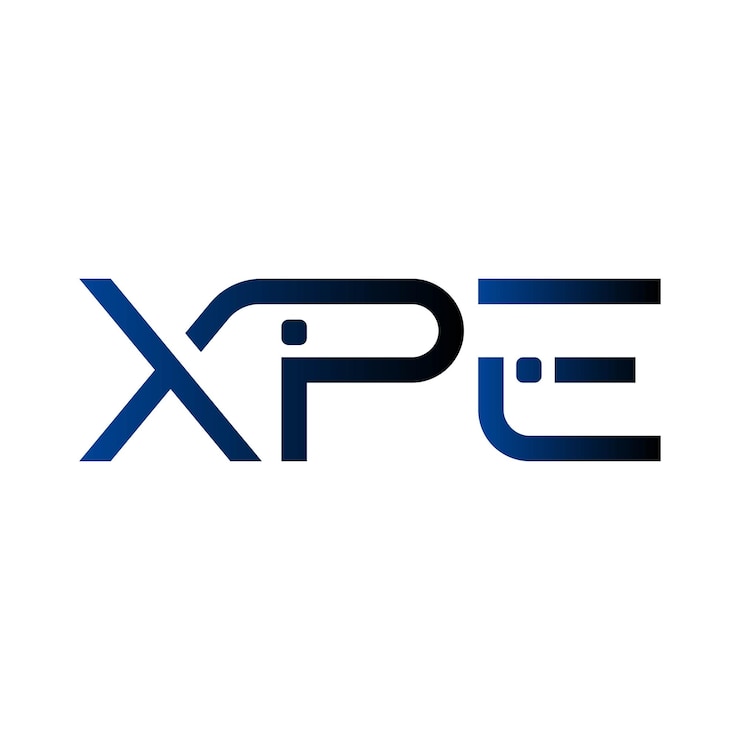 Vector el logotipo de xpe, la tecnología de marca, el diseño de la compañía, los gráficos, el azul, el sello inicial moderno y mínimo.