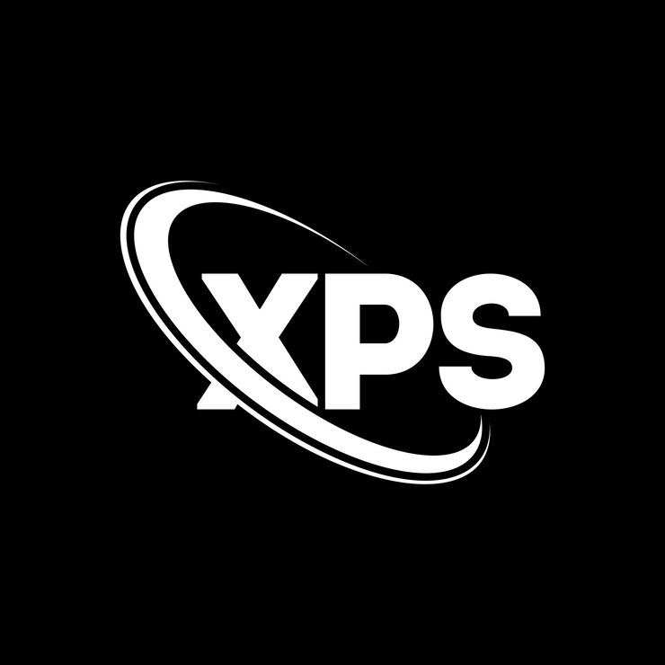 Vector el logotipo xps, la letra xps, el diseño del logotipo de la carta xps, las iniciales, el logotipo de xps vinculado con un círculo y un monograma en mayúsculas, el logotipografía de xps para el negocio tecnológico y la marca inmobiliaria.