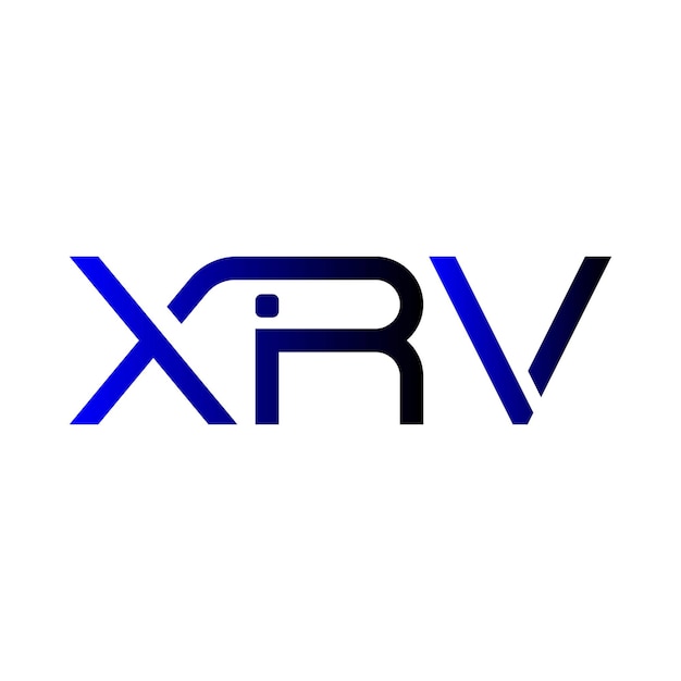 El logotipo XRV, la letra, el logotipo, el monograma, el logo azul, el logo moderno, el logo inicial, el logo de negocio, el logo creativo.