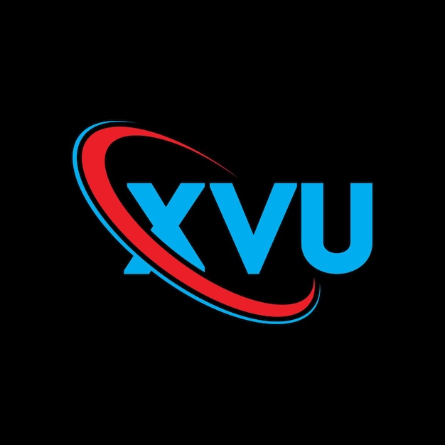 Logotipo XVU letra XVU diseño de logotipo de letra XVU iniciales logotipo XVU vinculado con círculo y monograma en mayúsculas logotipo XV U tipografía para negocios tecnológicos y marca inmobiliaria