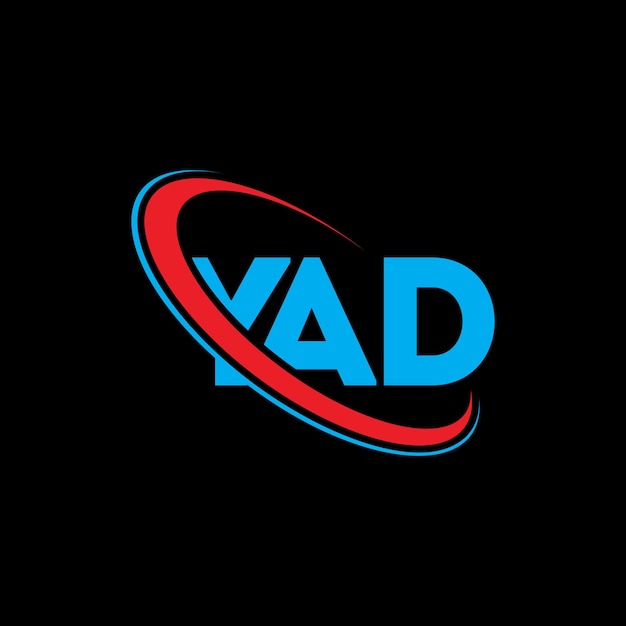 Vector logotipo de yad: diseño de logotipo de letra yad: iniciales yad: logotipo vinculado con círculo y monograma en mayúsculas yad: tipografía para negocios tecnológicos y marca inmobiliaria