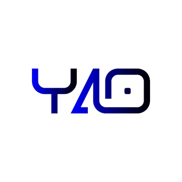 El logotipo de YAO es una tipografía abstracta, un diseño vectorial moderno y minimalista.