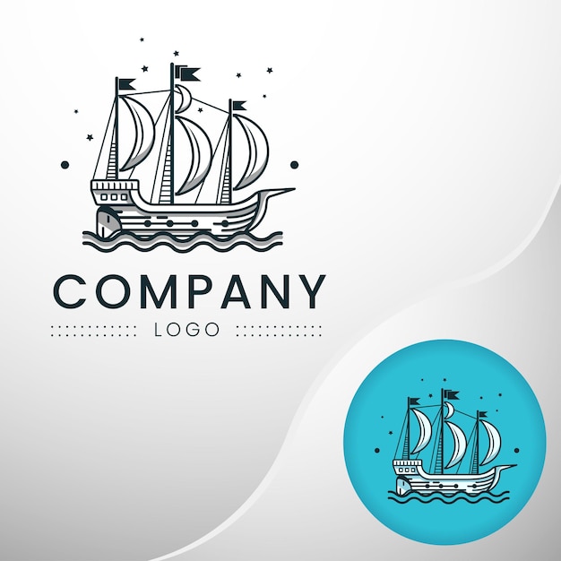 Vector logotipo de yate lancha rápida silueta de barco barco velero velero logotipo de barco vela crucero barco logotipo de barco sa