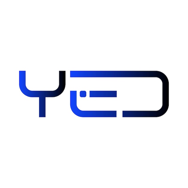 El logotipo de YED es una tipografía abstracta, un diseño vectorial moderno y mínimo.