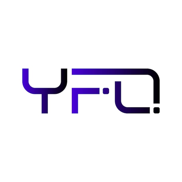 El logotipo de YFQ es una tipografía abstracta, un diseño vectorial moderno y mínimo.