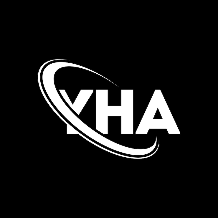Vector logotipo de yha yha letra yha letra diseño de logotipo iniciales yha logotipo vinculado con círculo y mayúscula monograma logotipo yha tipografía para negocios de tecnología y marca inmobiliaria