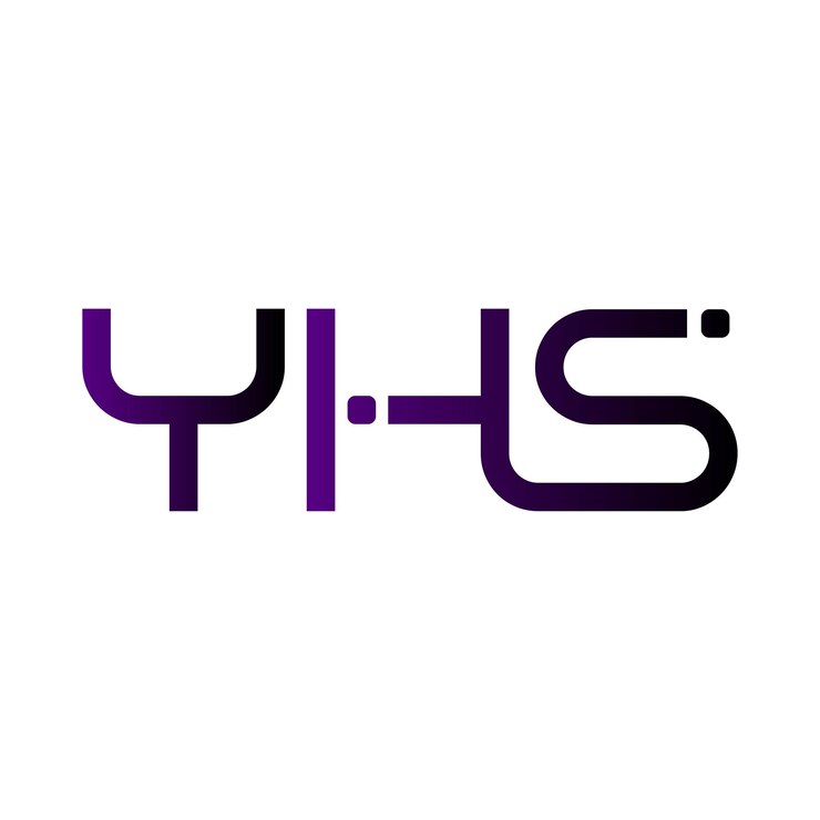 Vector el logotipo de yhs es una tipografía abstracta, un diseño vectorial moderno y minimalista.
