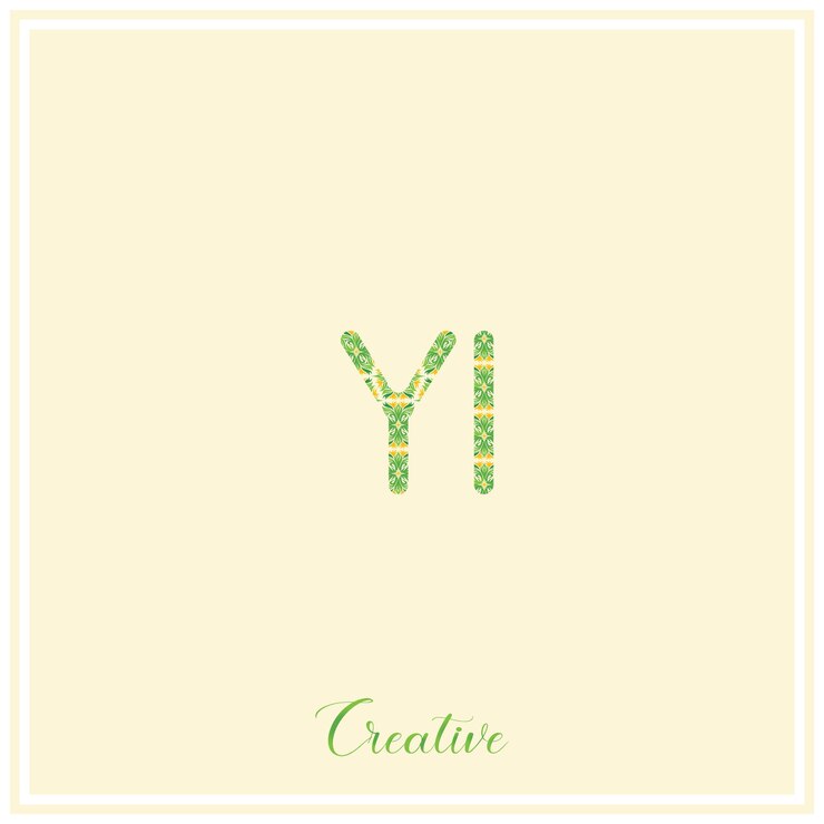 Vector el logotipo de yi natural green es el último diseño del logotipo, la ilustración vectorial, el logotipo creativo, el monograma del logotipo mínimo.