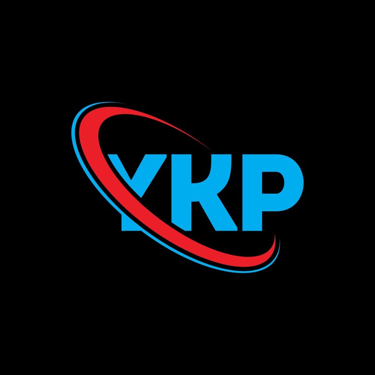 Vector el logotipo de ykp, la letra ykp, el diseño del logotipo de la carta ykp, las iniciales del logotipo ykp vinculadas con un círculo y un monograma en mayúsculas, el logotipo ykk, la tipografía para el negocio tecnológico y la marca inmobiliaria.