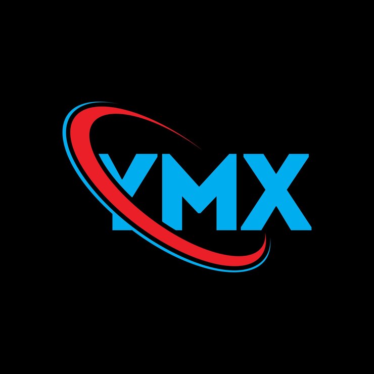 Vector el logotipo ymx, la letra ymx, el diseño del logotipo, las iniciales ymx, vinculado con círculo y mayúscula, el logotipo del monograma, la tipografía ymx para negocios tecnológicos y la marca inmobiliaria.