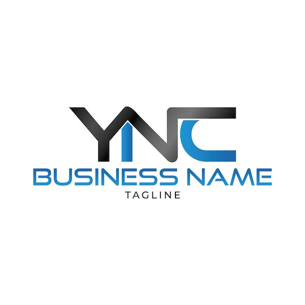El logotipo de YNC Diseño de letras monograma Iniciales El logotipo YNC vinculado con un círculo y un vector de mayúsculas