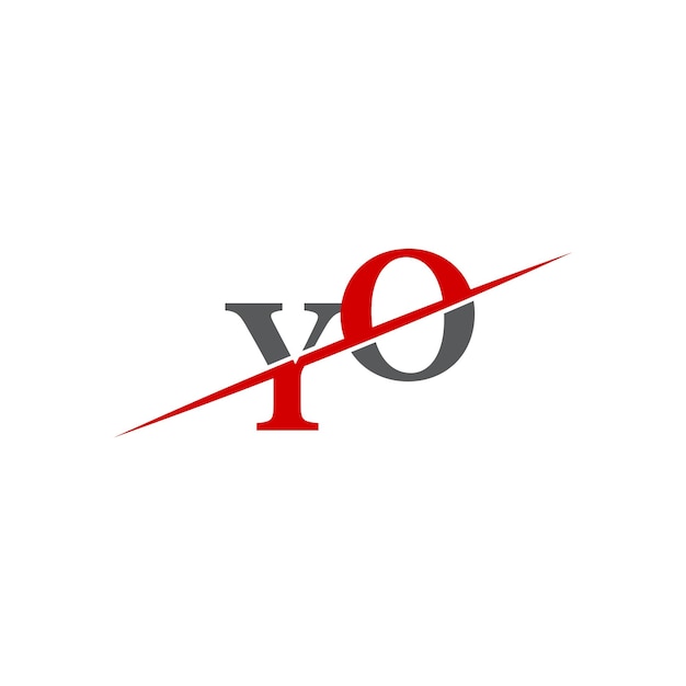 Logotipo YO minimalista con línea diagonal dinámica