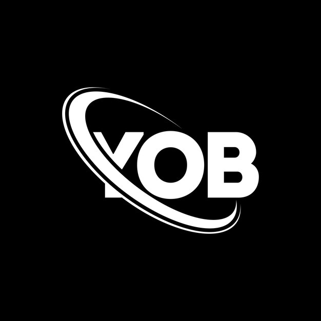 Logotipo de YOB: diseño de logotipo de letra YOB: iniciales, logotipo YOB vinculado con círculo y monograma en mayúscula Logotipo YOB: tipografía para negocios tecnológicos y marca inmobiliaria