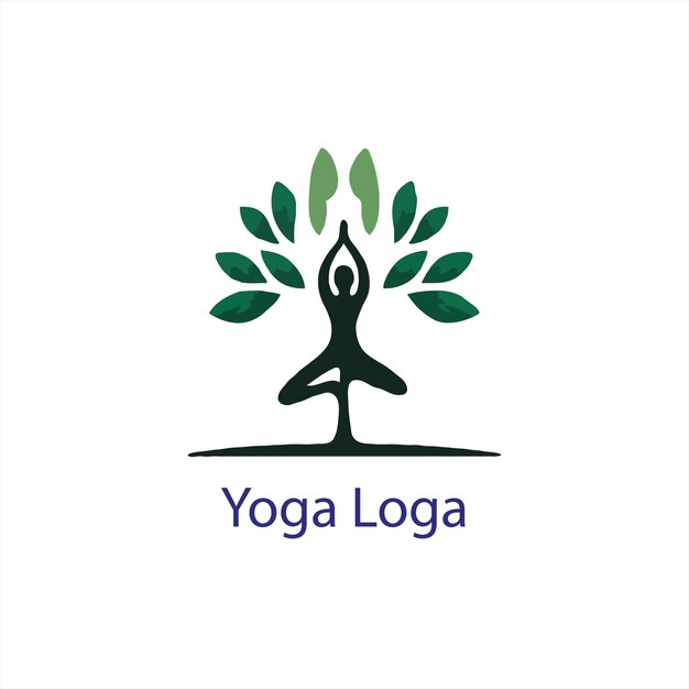 un logotipo de yoga con un árbol y una persona haciendo yoga