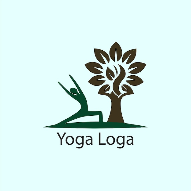 un logotipo de yoga con un árbol y una persona haciendo yoga