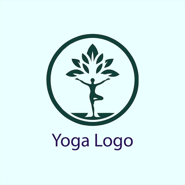 un logotipo de yoga con un árbol y una persona haciendo yoga