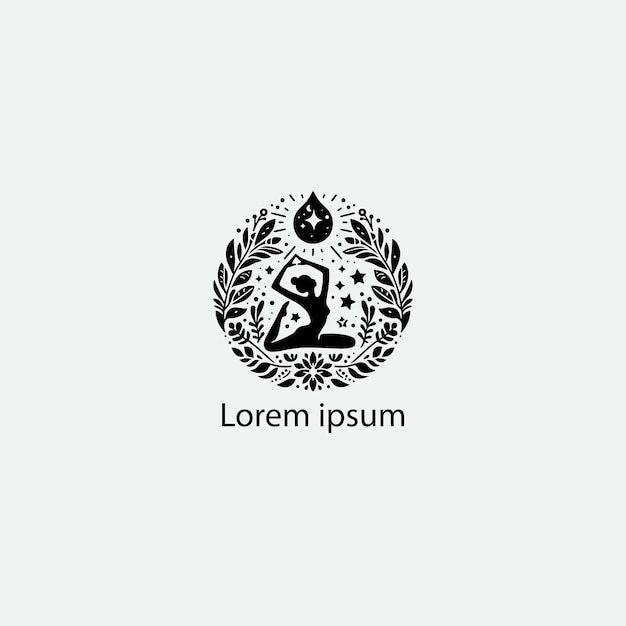 Logotipo de yoga de bienestar para la marca