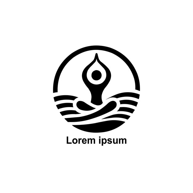 un logotipo de yoga de un color con fondo blanco