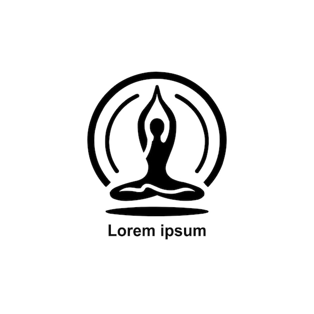 un logotipo de yoga de un color con fondo blanco