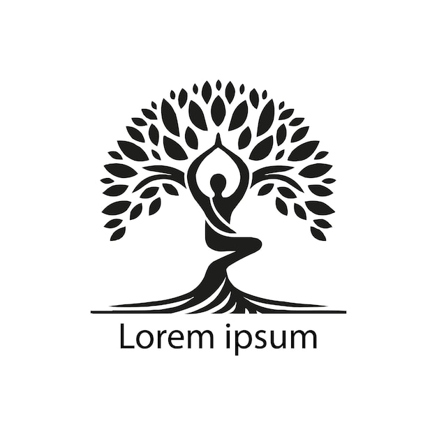 un logotipo de yoga en fondo blanco
