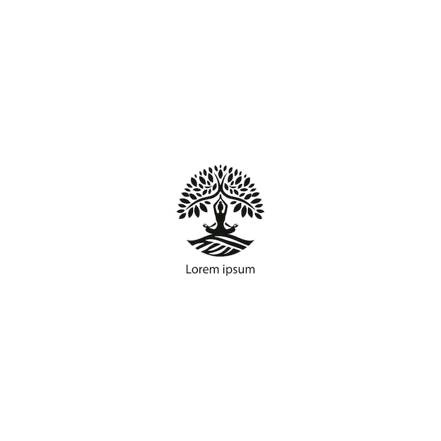 un logotipo de yoga con fondo blanco