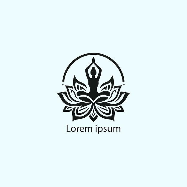 Vector un logotipo de yoga con fondo blanco