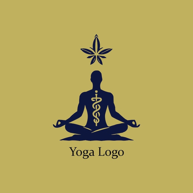 Vector un logotipo de yoga en fondo blanco