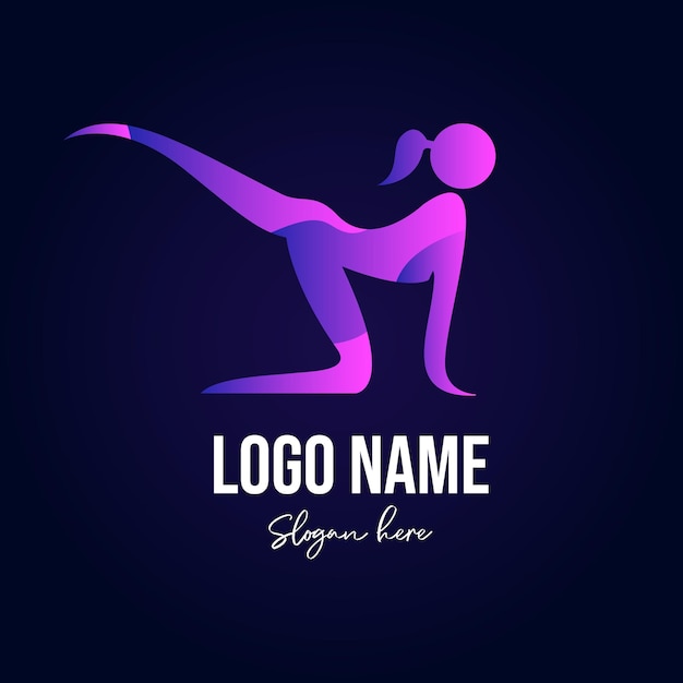 Logotipo de yoga con forma humana abstracta