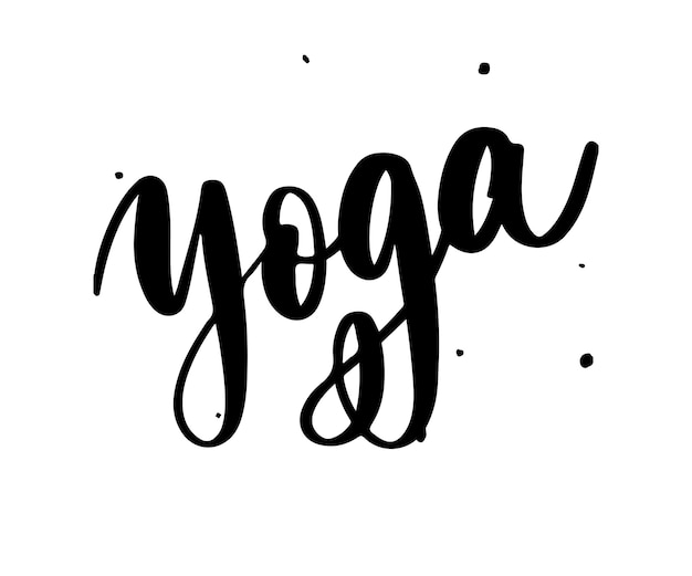 Logotipo de yoga Letras de mano elegante.