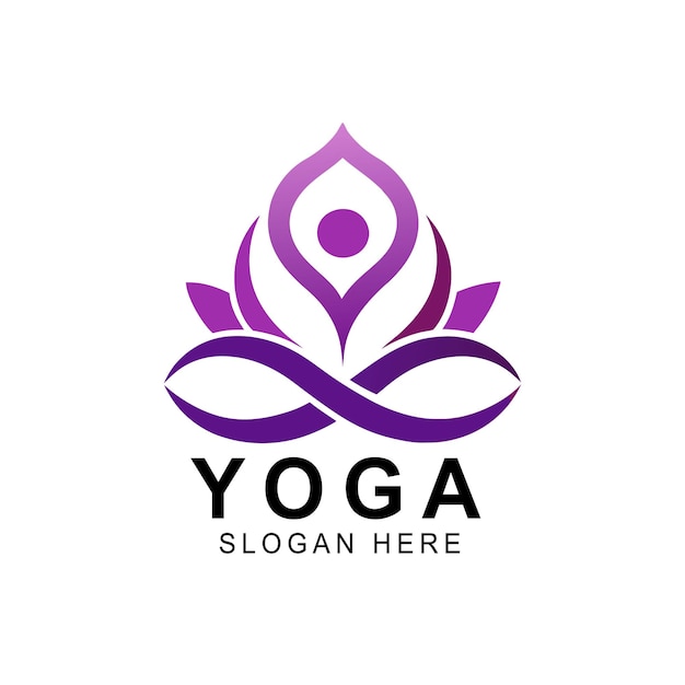 El logotipo de yoga, el logotipo del spa, el icono del loto, el logo de la flor.
