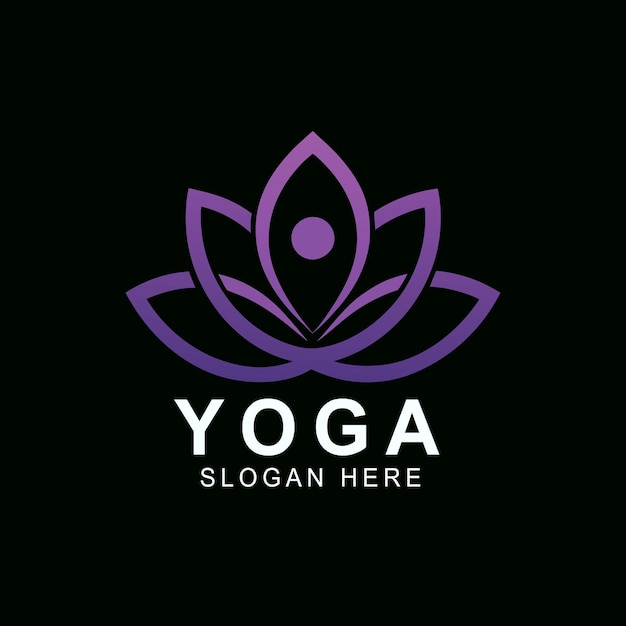 El logotipo de yoga, el logotipo del spa, el icono del loto, el logo de la flor.