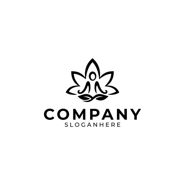logotipo de yoga de meditación