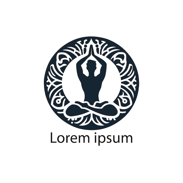 un logotipo de yoga con una persona haciendo yoga