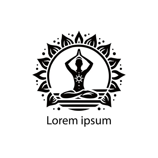 un logotipo de yoga con una persona haciendo yoga