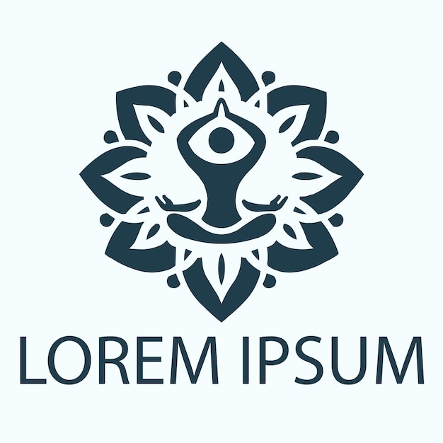 Un logotipo de yoga sobre un fondo blanco