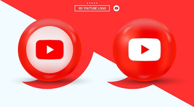 Logotipo de youtube en círculo logotipo de redes sociales de estilo moderno