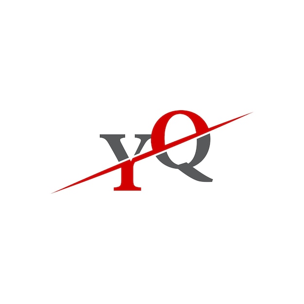 Logotipo YQ minimalista con línea diagonal dinámica