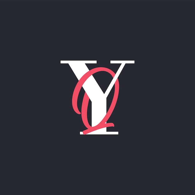 El logotipo YQ perfectamente mezclado Iniciales de la letra YQ Diseño del logotipo de la letra