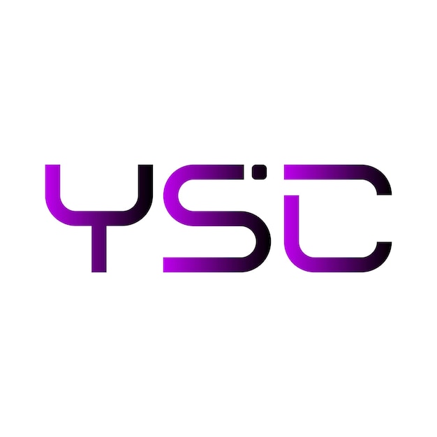 El logotipo de YSC es una tipografía abstracta, un diseño vectorial moderno y mínimo.