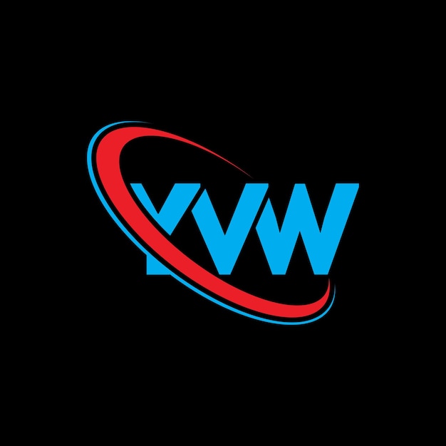 Vector logotipo yvw yvw letra yvw diseño de logotipo de letra iniciales yvw logotipo vinculado con círculo y mayúscula monograma yvw tipografía para negocios tecnológicos y marca inmobiliaria