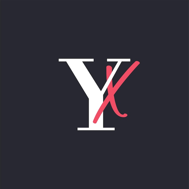 Logotipo YX Perfectamente mezclado Iniciales de la letra YX Diseño del logotipo de la letra
