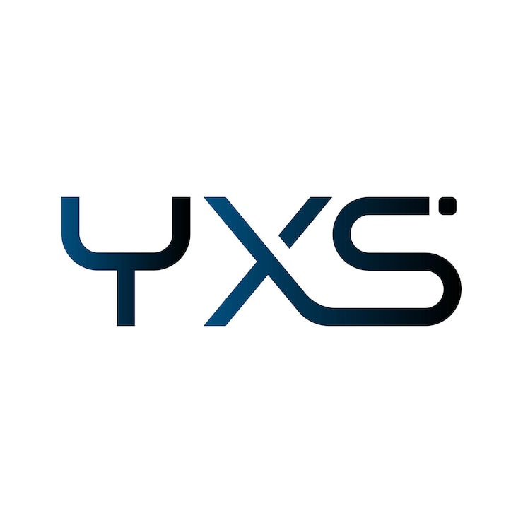 Vector el logotipo de yxs es una tipografía abstracta, un diseño vectorial moderno y mínimo.