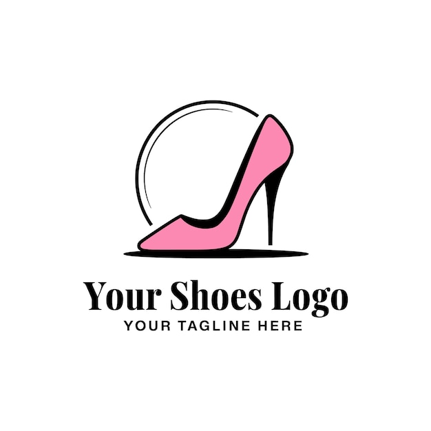 El logotipo de los zapatos de color rosa